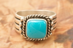 High Grade Sleeping Beauty Turquoise Sterling Silver Ring